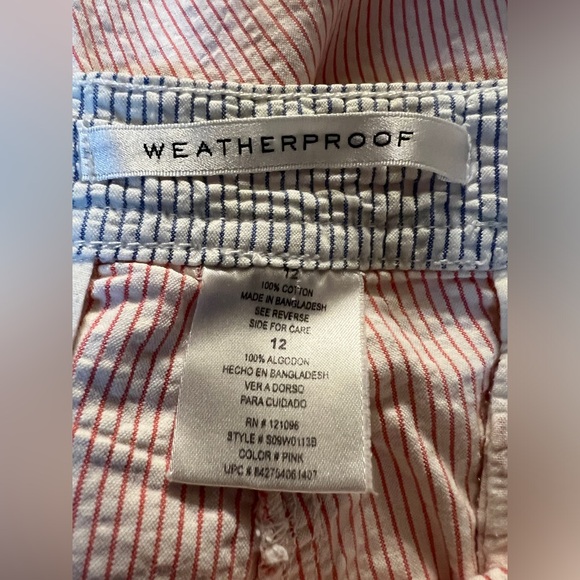 Ladies 2 pair of 100% cotton pinstriped Bermuda shorts by Weatherproof, size 12 - Picture 5 of 6